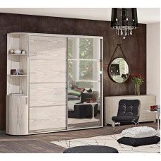 Sliding wardrobe 2.0 m "From 4 parts" two-door with mirror